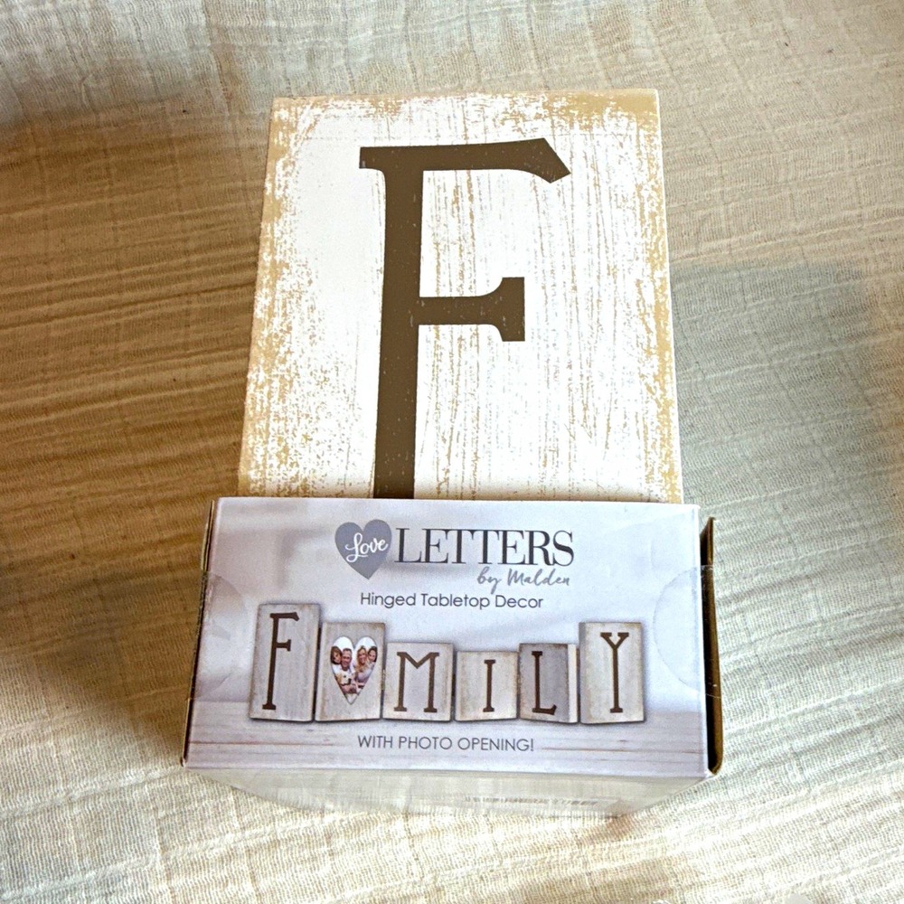 Malden International Designs Love Letters Hinged Tabletop Decor Photo Opening